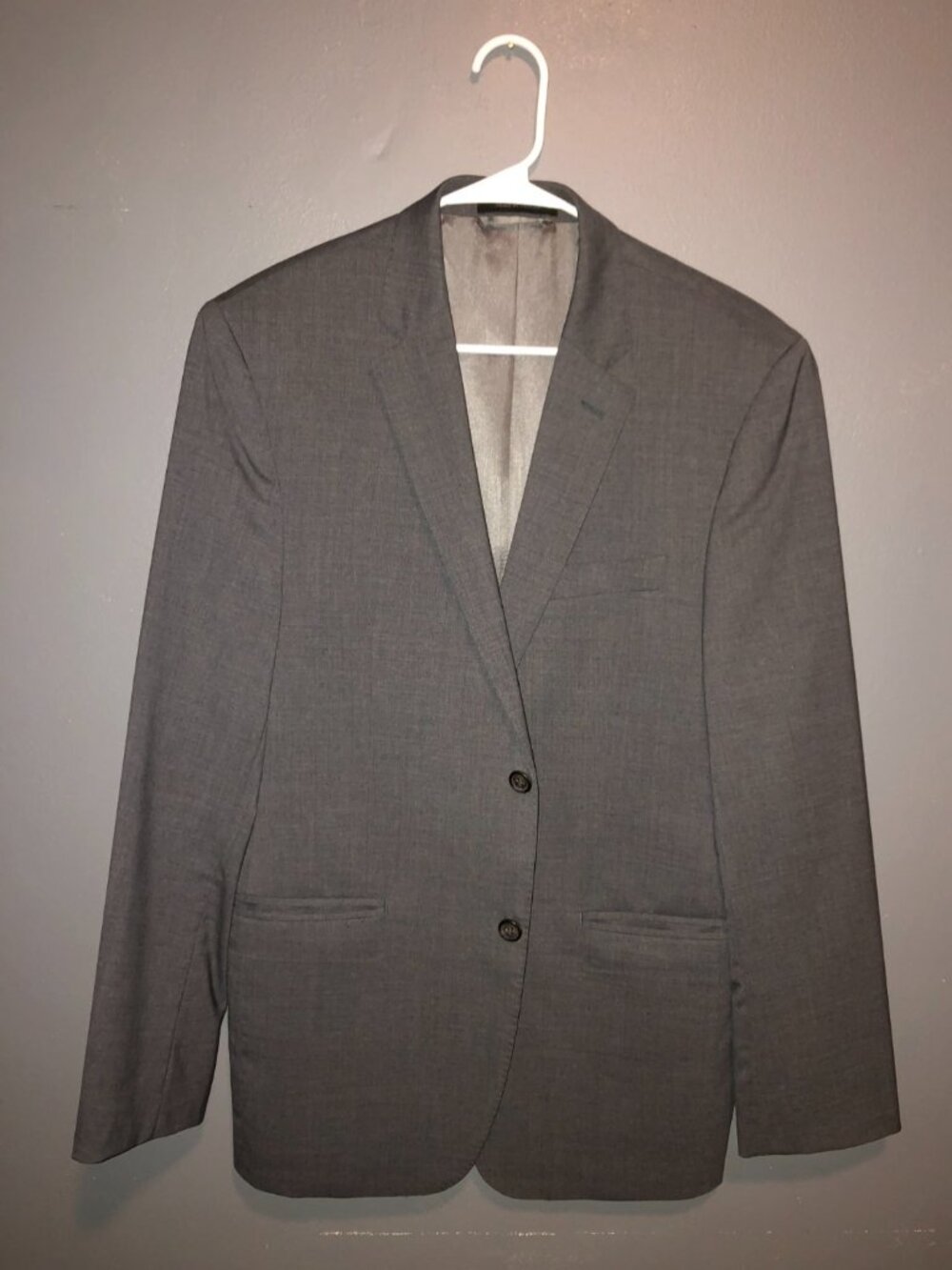 Lauren Ralph Lauren Blazer Sport Coat Men 40R Gray 2 Button 100% Wool Jacket